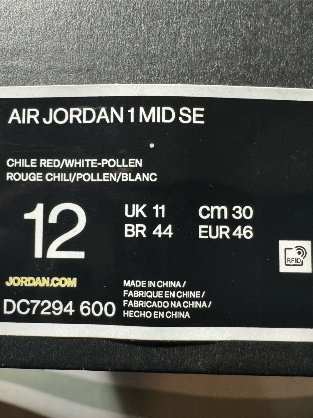 Jordan Air Jordan 1 Mid SE Chile Red/White-Pollen